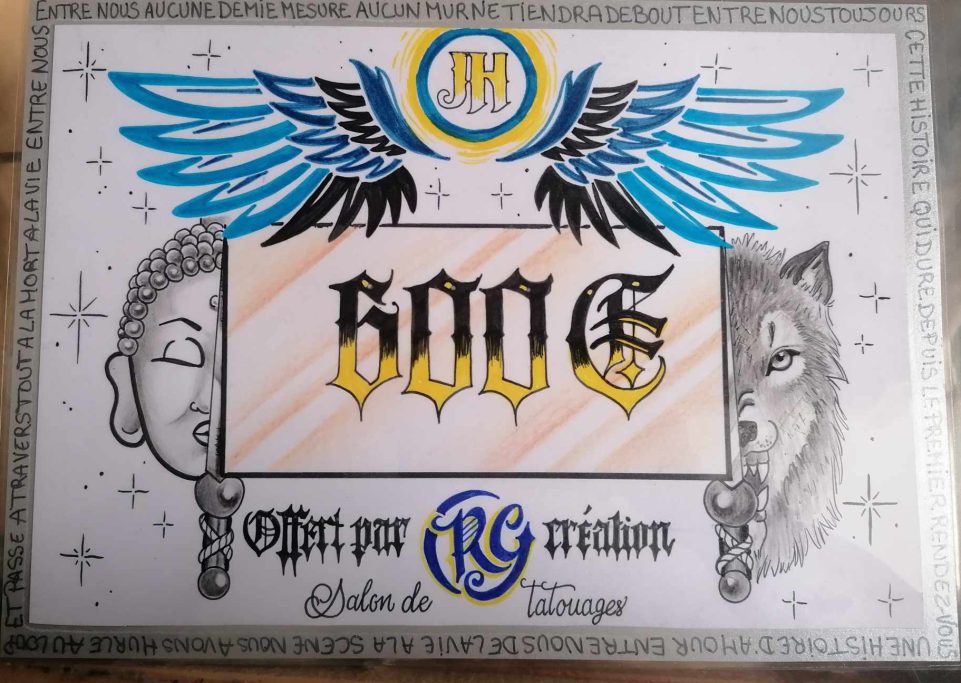 Bon de 600€ pour un tatouage